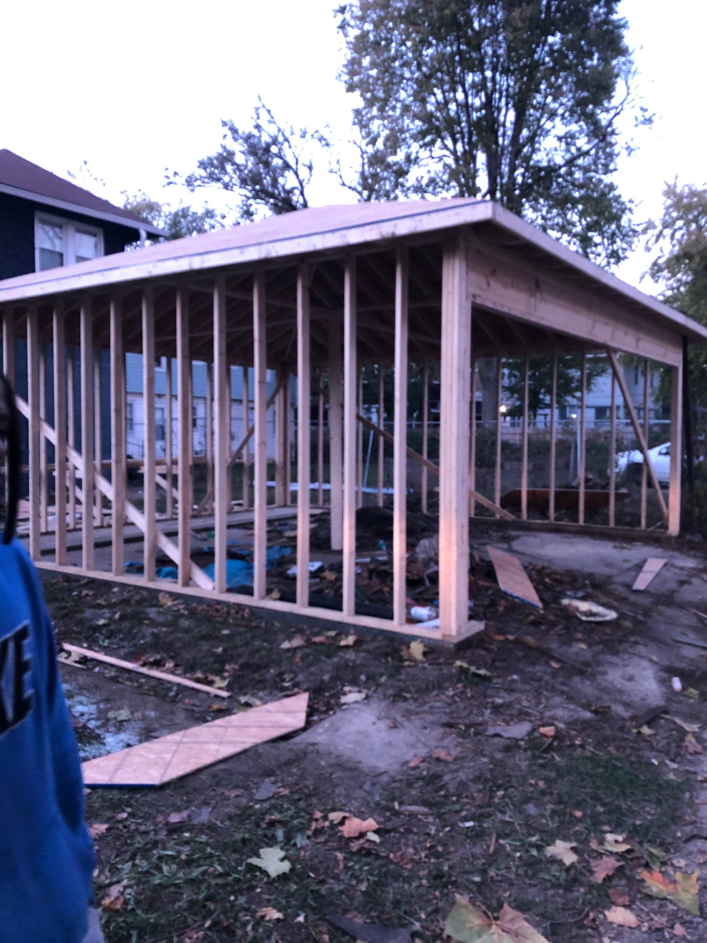 New wood stud framing on an Indianapolis residential addition